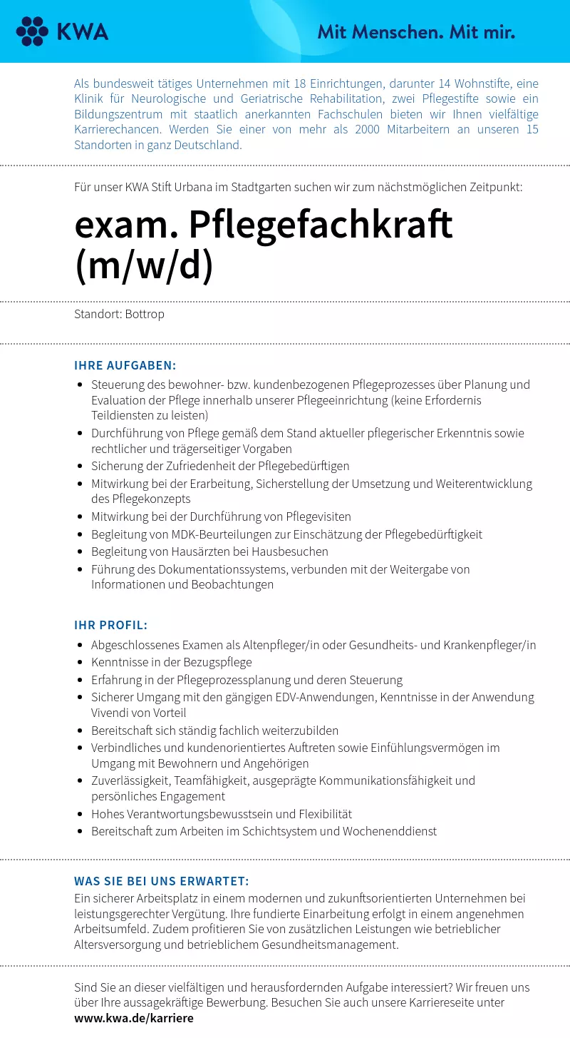 exam. Pflegefachkraft (m/w/d)