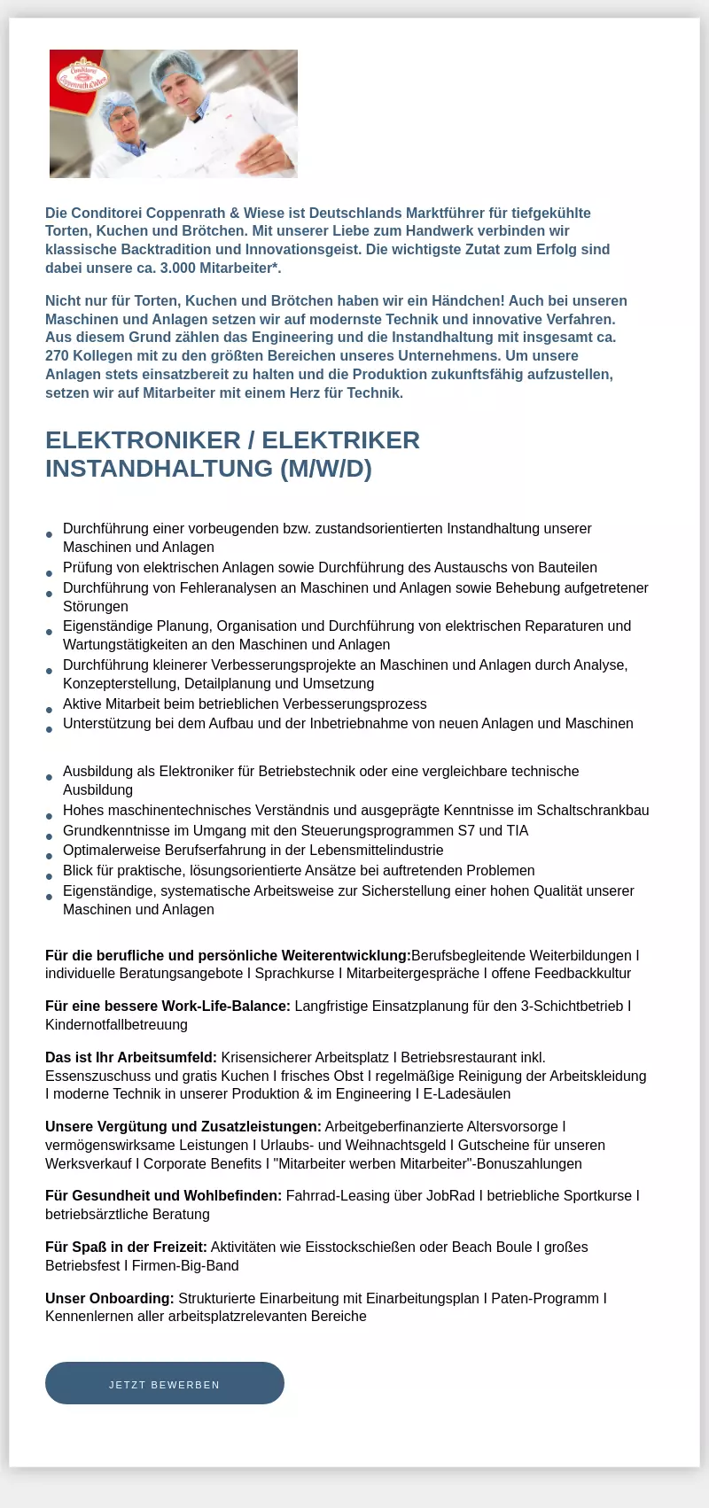 Elektroniker / Elektriker Instandhaltung (m/w/d)