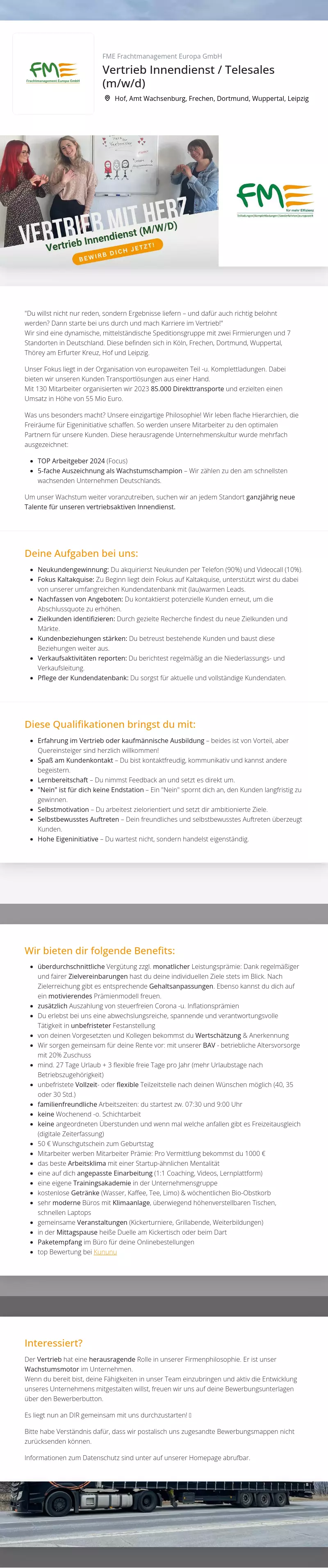 Vertrieb Innendienst / Telesales (m/w/d)