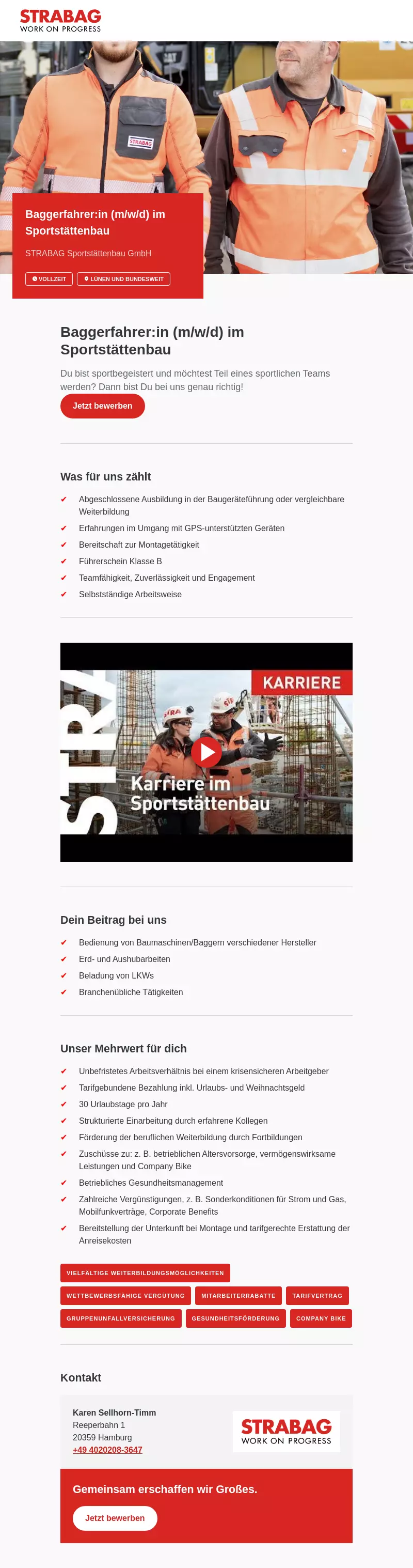Baggerfahrer:in (m/w/d) im Sportstättenbau