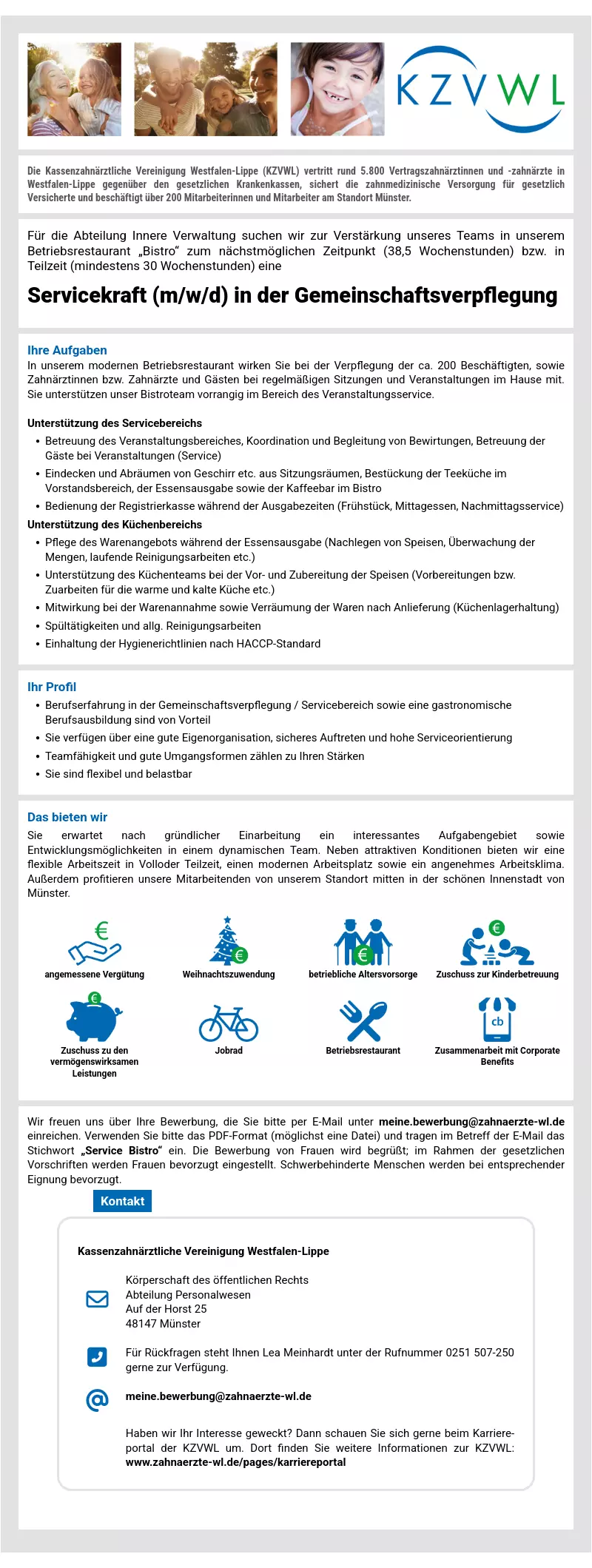 Servicekraft (m/w/d) in der Gemeinschaftsverpflegung