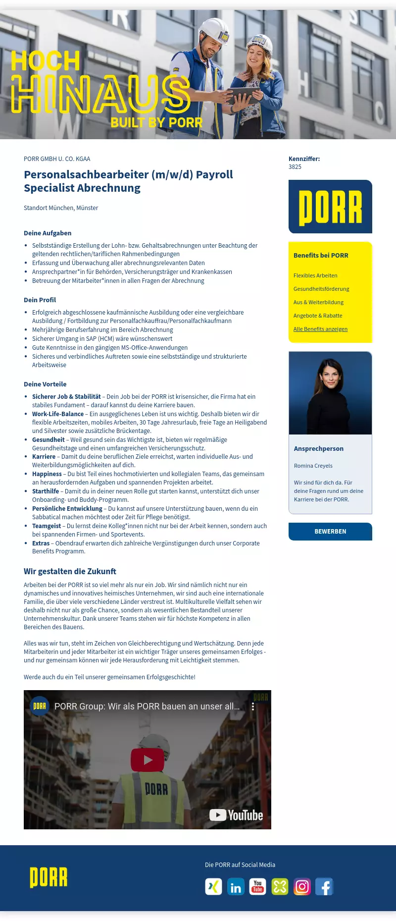 Personalsachbearbeiter (m/w/d) Payroll Specialist Abrechnung