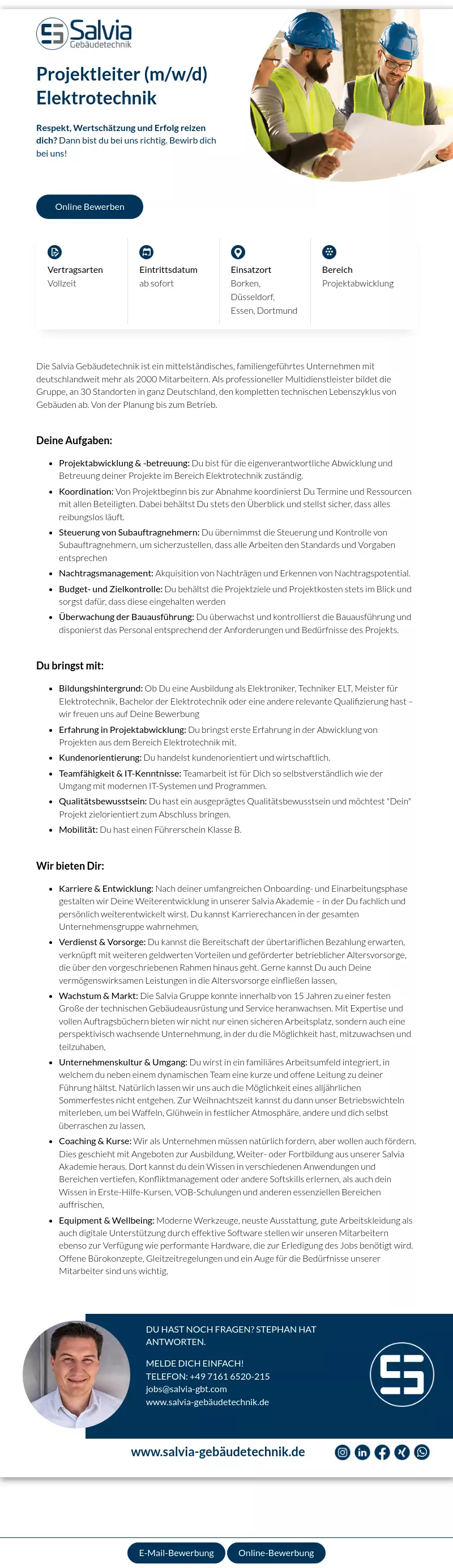 Projektleiter (m/w/d) Elektrotechnik
