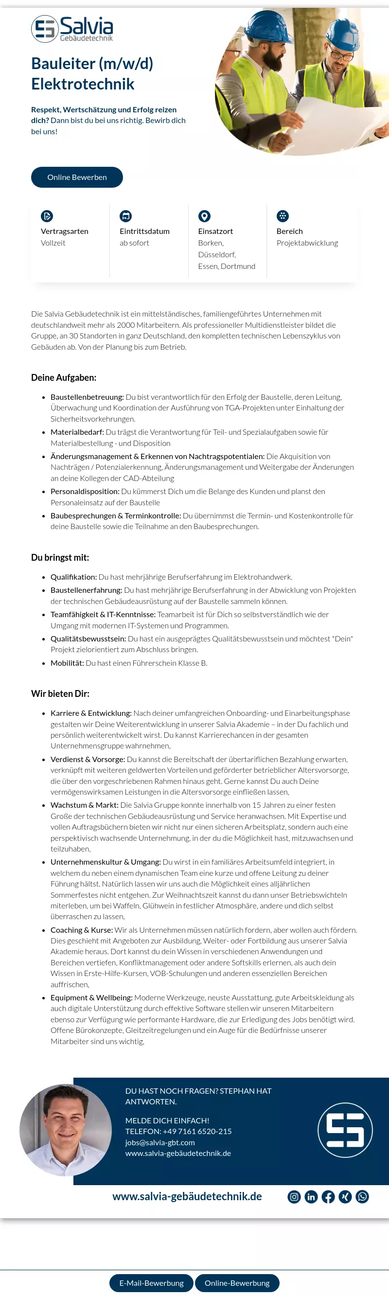 Bauleiter (m/w/d) Elektrotechnik