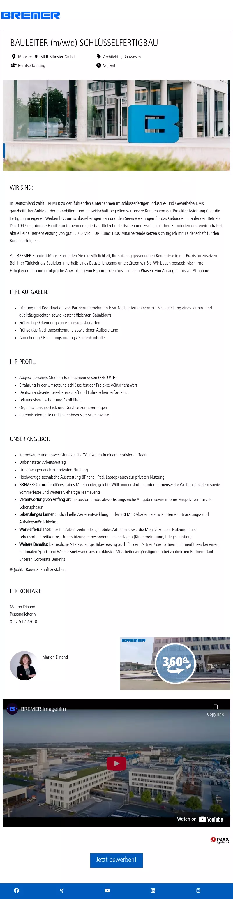 Bauleiter (m/w/d) Schlüsselfertigbau
