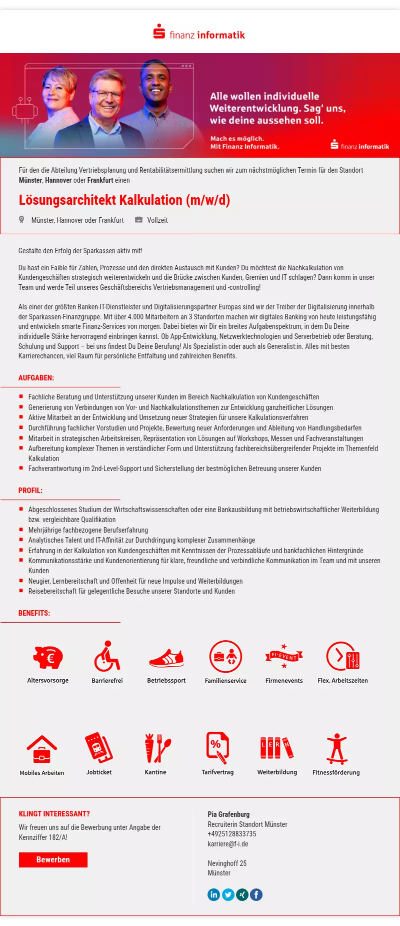 Lösungsarchitekt Kalkulation (m/w/d)