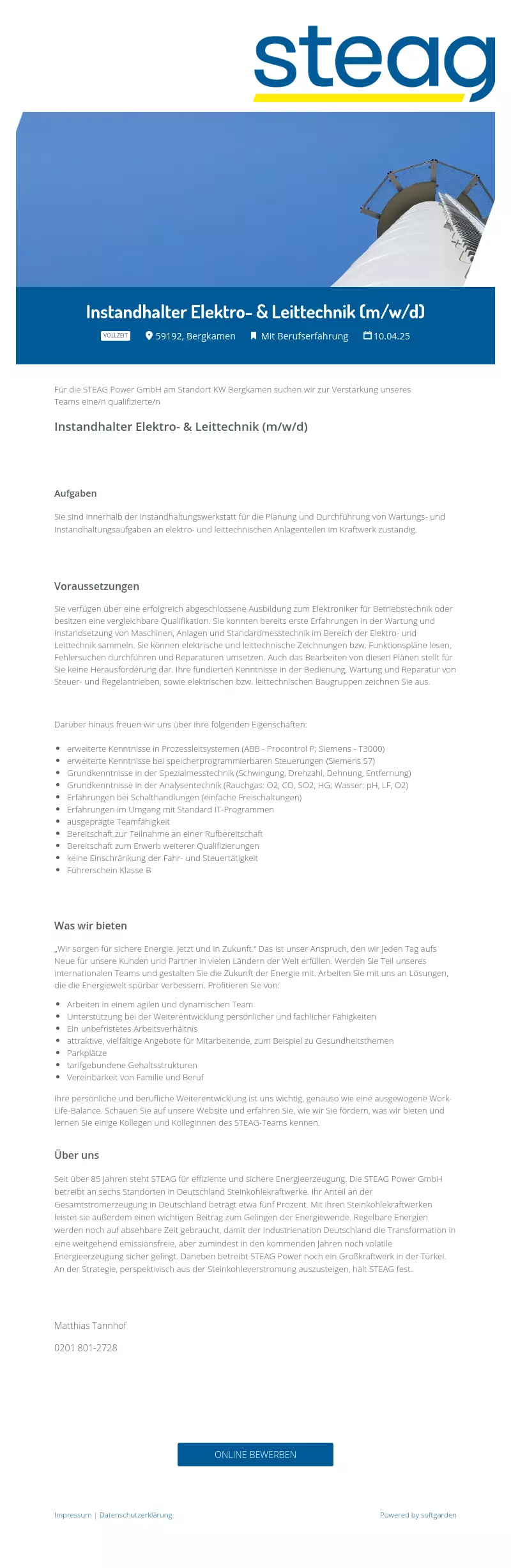 Instandhalter Elektro- & Leittechnik (m/w/d)