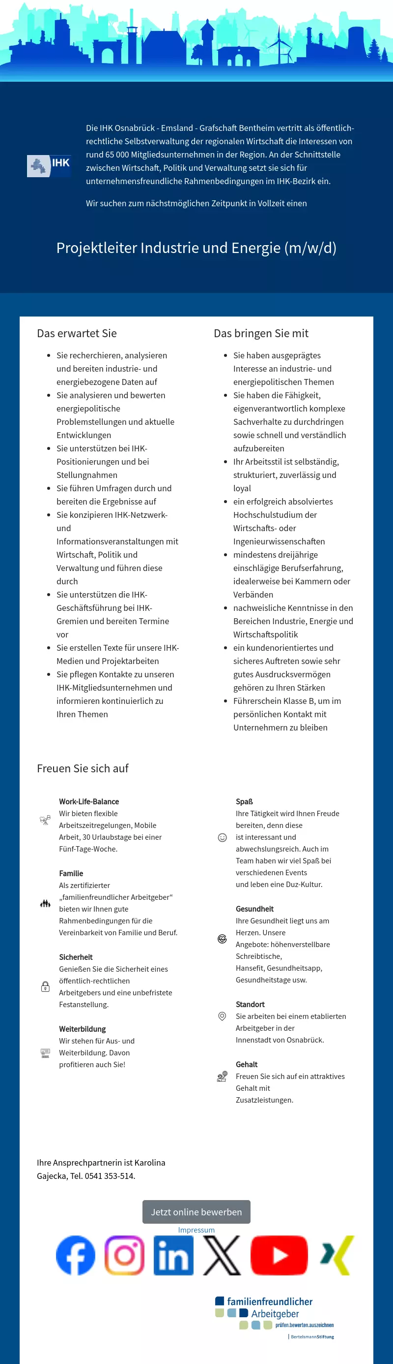 Projektleiter Industrie und Energie (m/w/d)