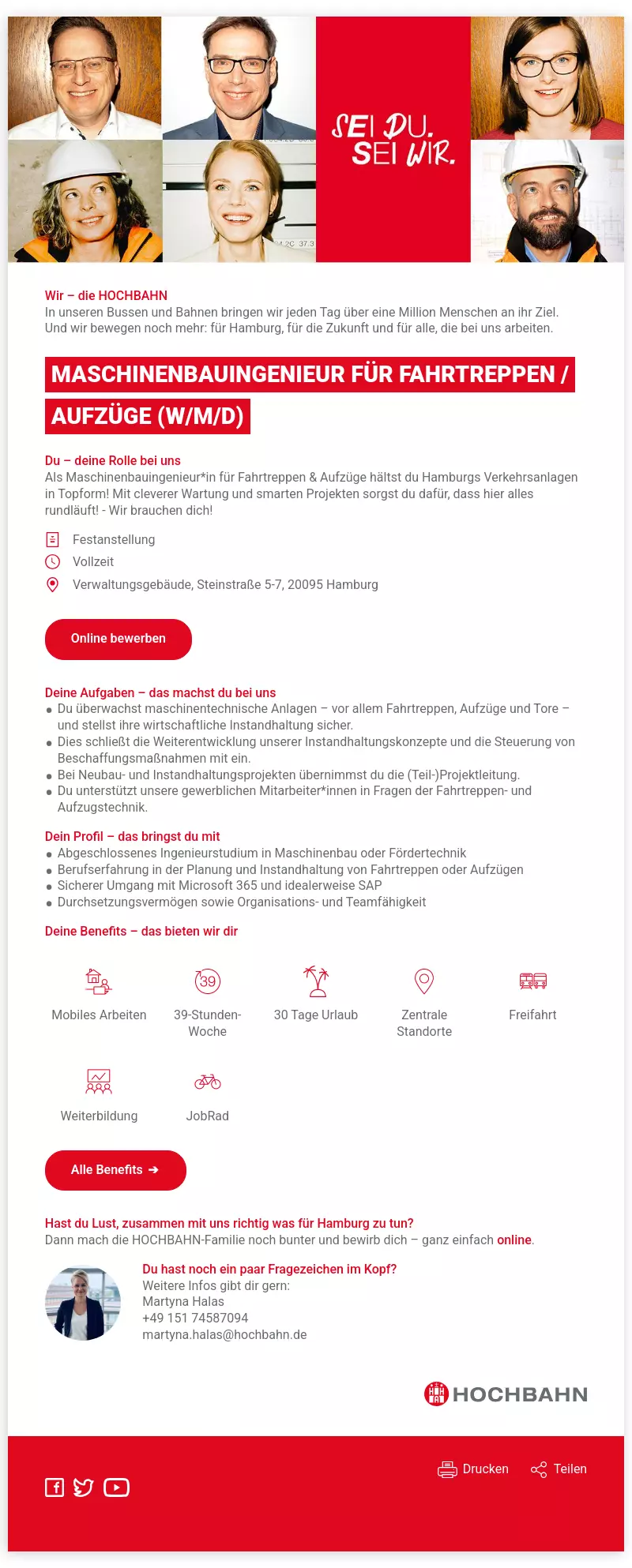 Maschinenbauingenieur für Fahrtreppen / Aufzüge (w/m/d)