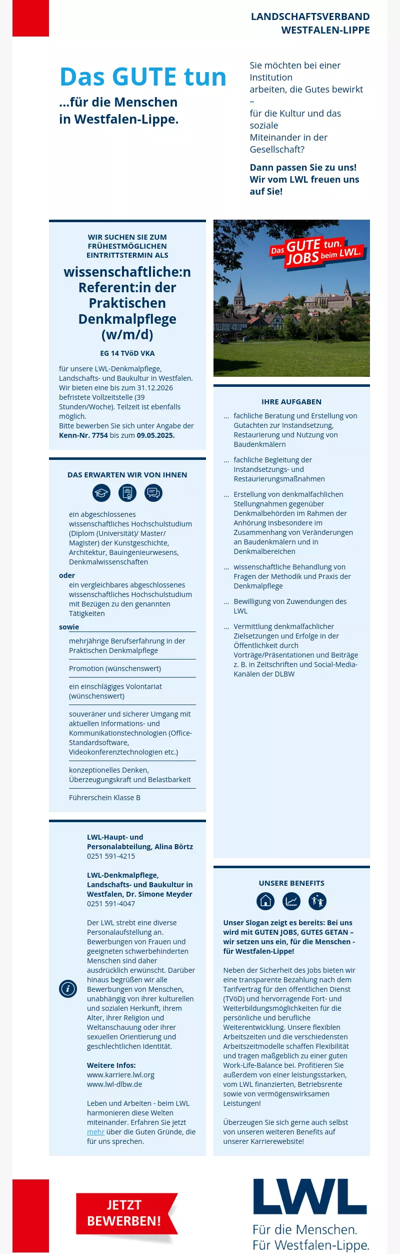 Wissenschaftliche:r Referent:in der Praktischen Denkmalpflege (m/w/d)