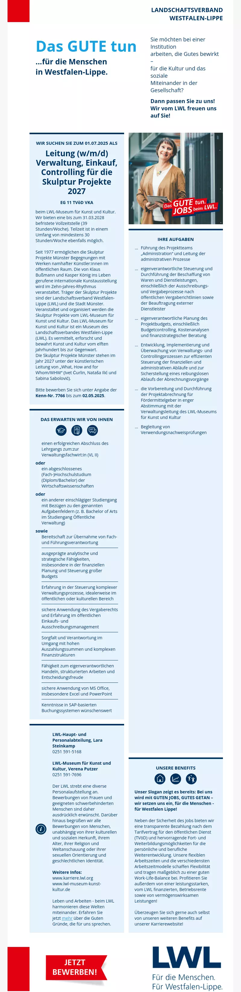 Leitung (w/m/d) Verwaltung, Einkauf, Controlling