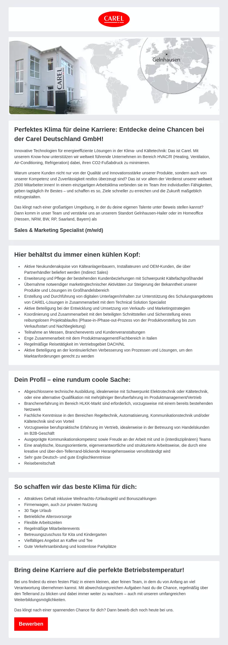 Sales & Marketing Specialist (m/w/d)