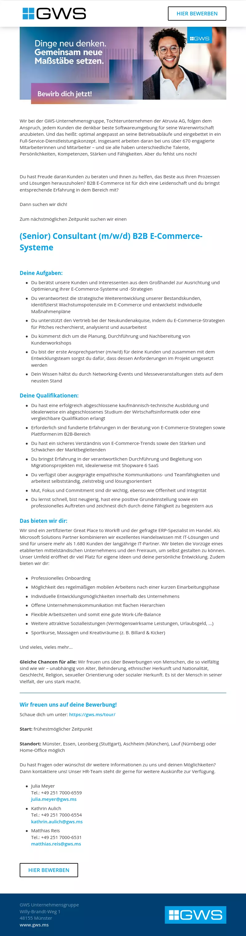 (Senior) Consultant (m/w/d) B2B E-Commerce-Systeme