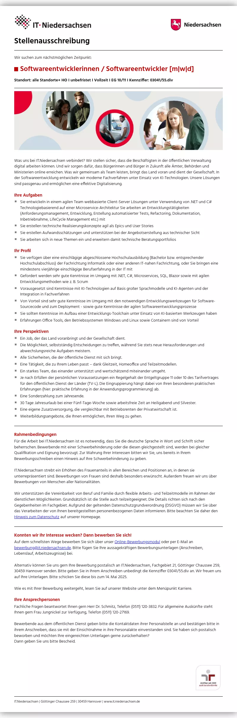 Softwareentwicklerinnen / Softwareentwickler [m|w|d]
