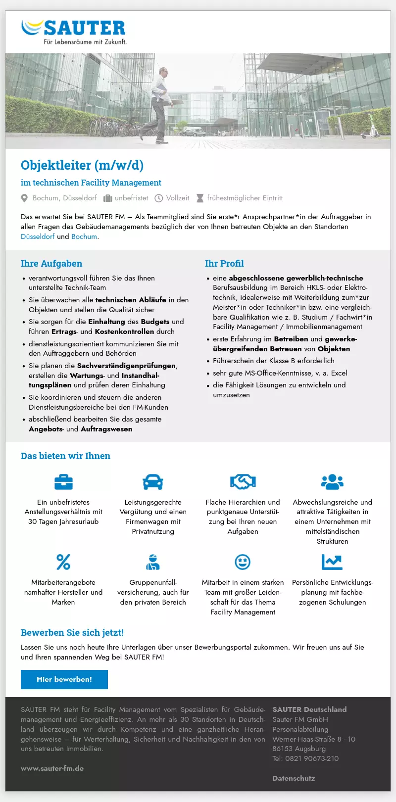 Objektleiter (m/w/d) im technischen Facility Management