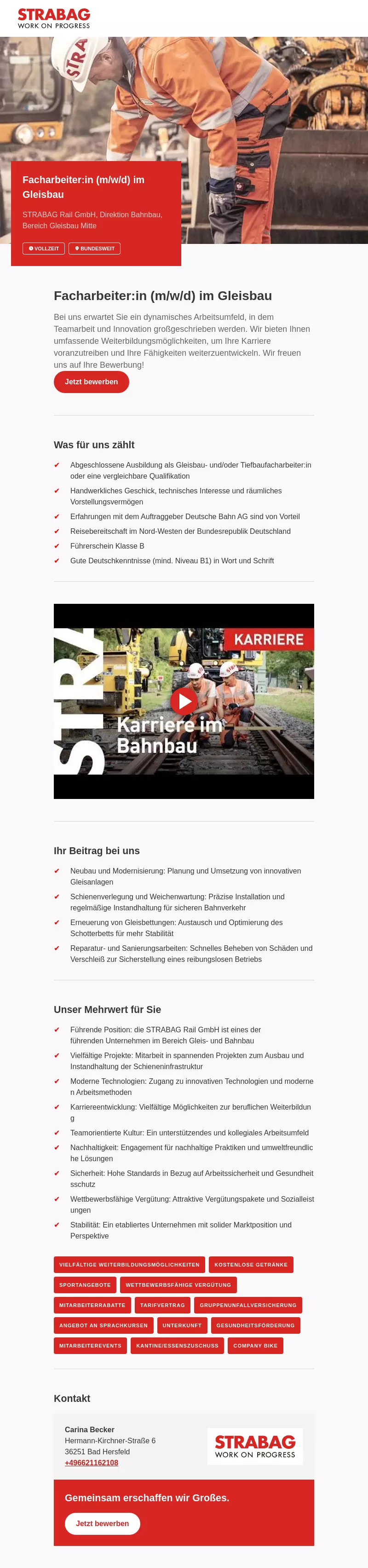 Facharbeiter:in (m/w/d) im Gleisbau