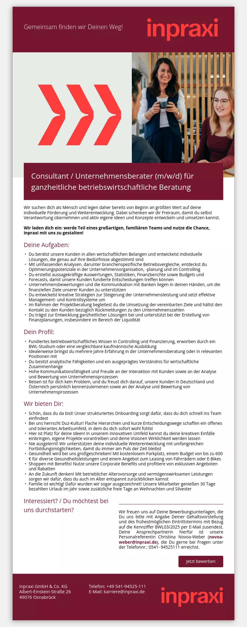 Consultant / Unternehmensberatung für Verkauf u. Filialmanagement (m/w/d)