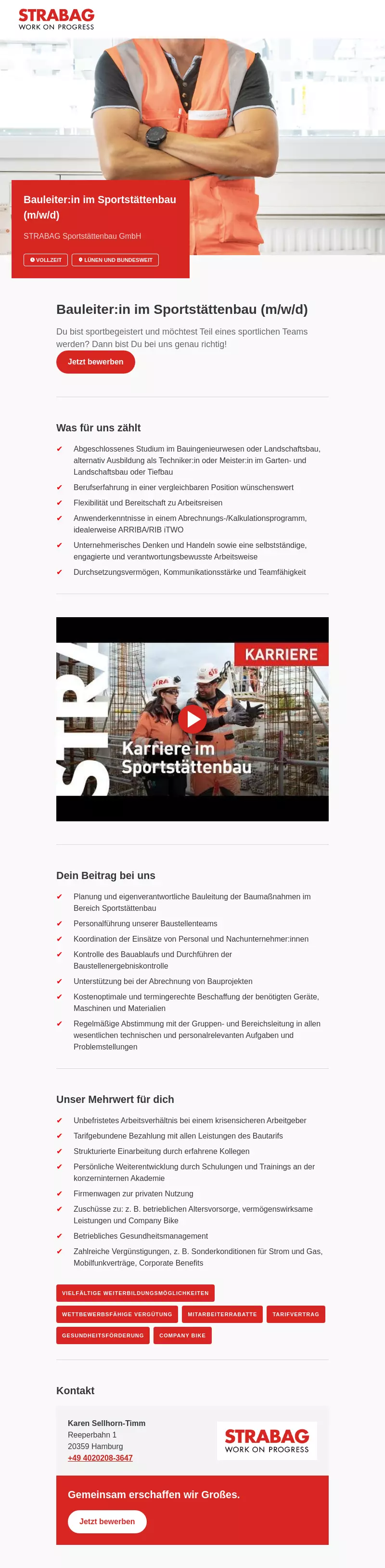 Bauleiter:in im Sportstättenbau (m/w/d)