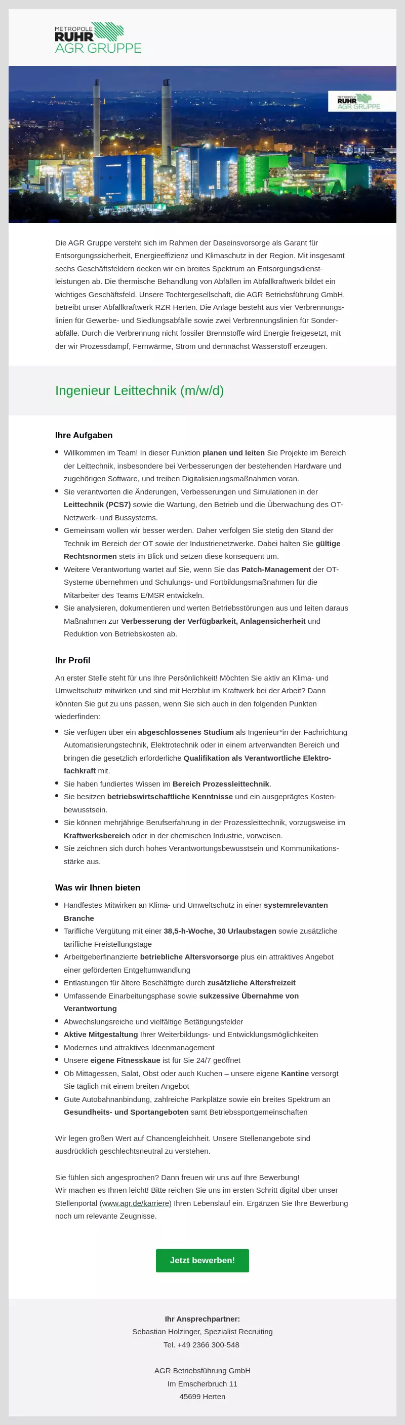 Ingenieur Leittechnik (m/w/d)