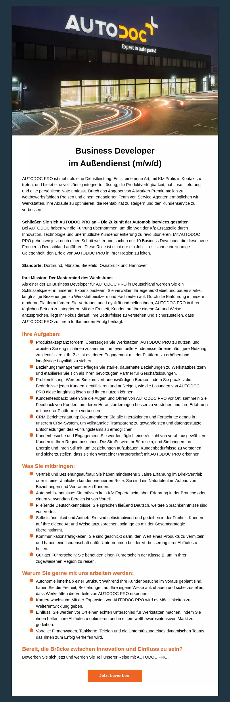 Business Developer im Außendienst (m/w/d)