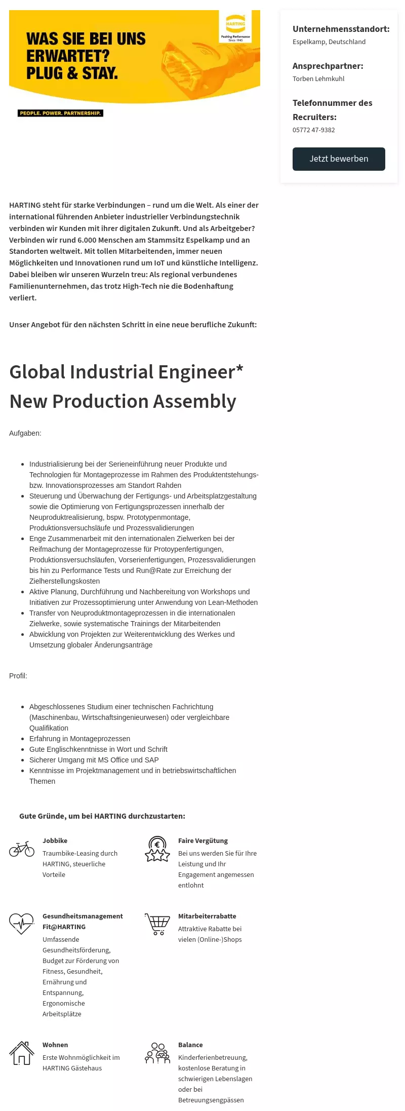 Global Industrial Engineer* New Production Assembly