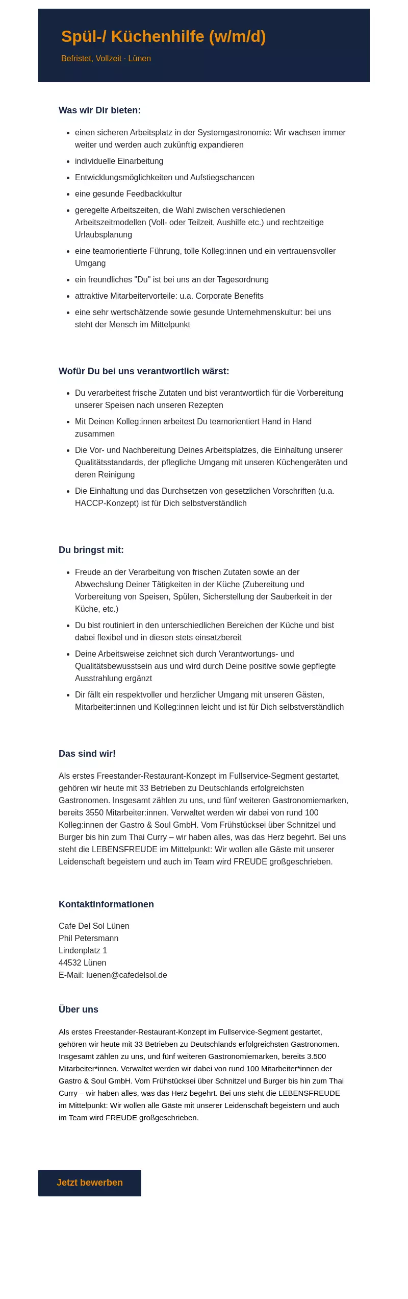 Spül-/ Küchenhilfe (w/m/d)