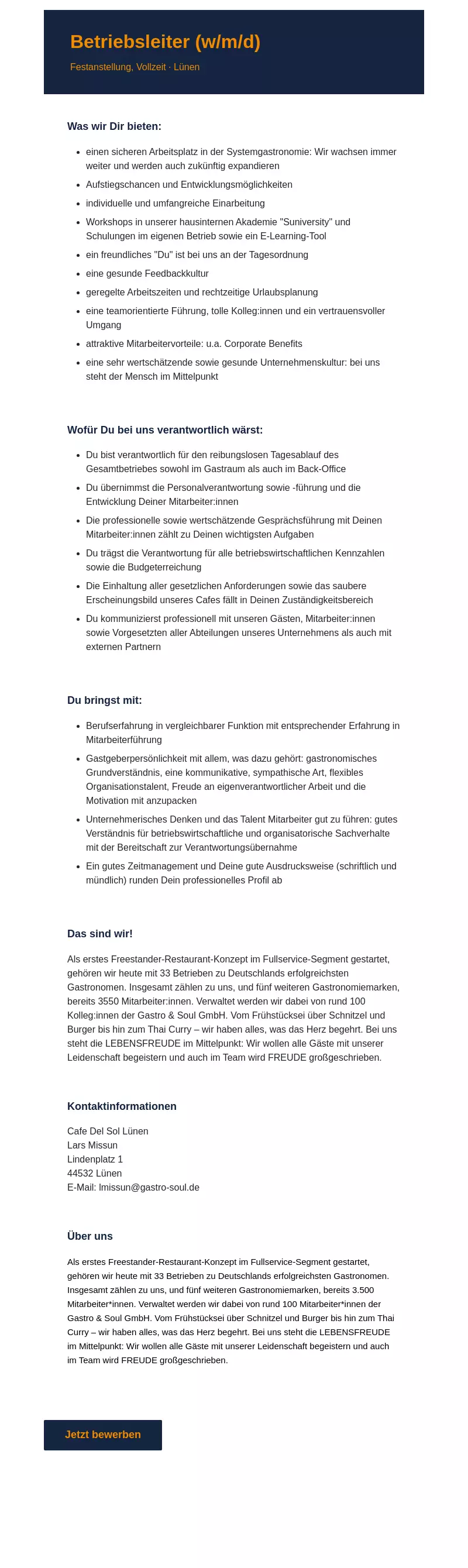 Betriebsleiter (w/m/d)