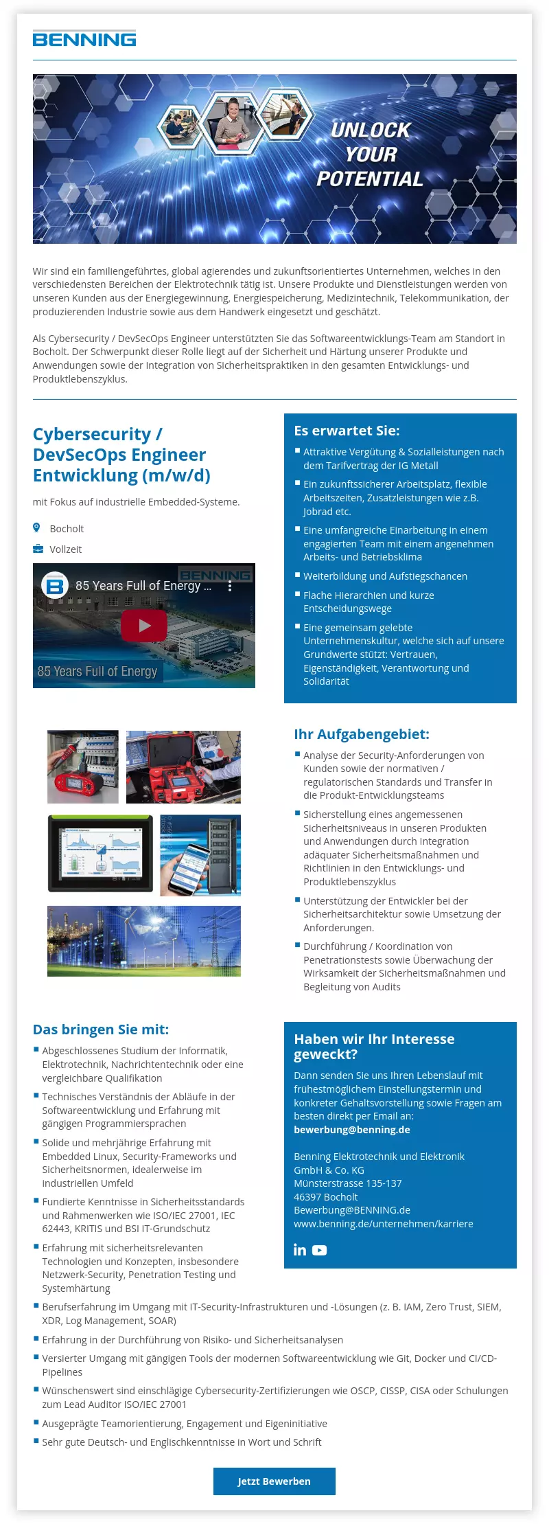 Cybersecurity / DevSecOps Engineer Entwicklung (m/w/d)