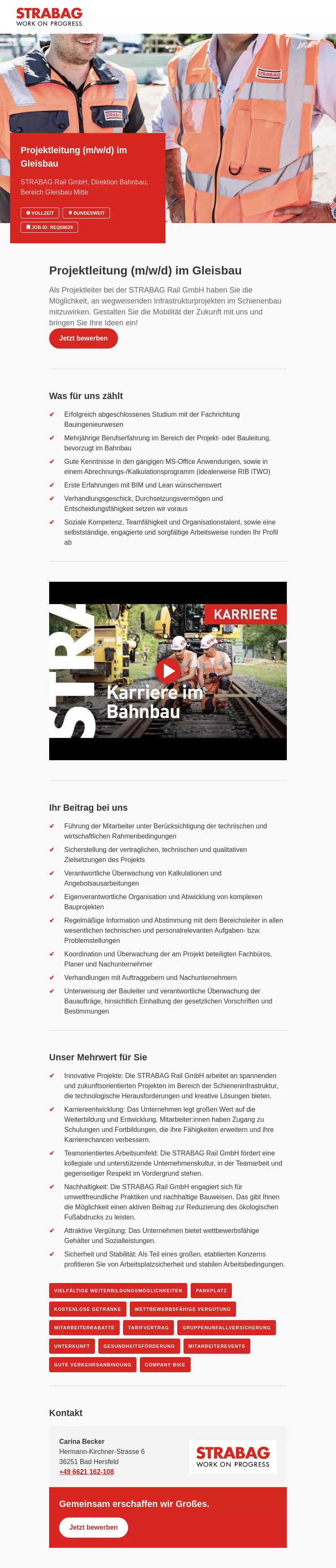 Projektleitung (m/w/d) im Gleisbau