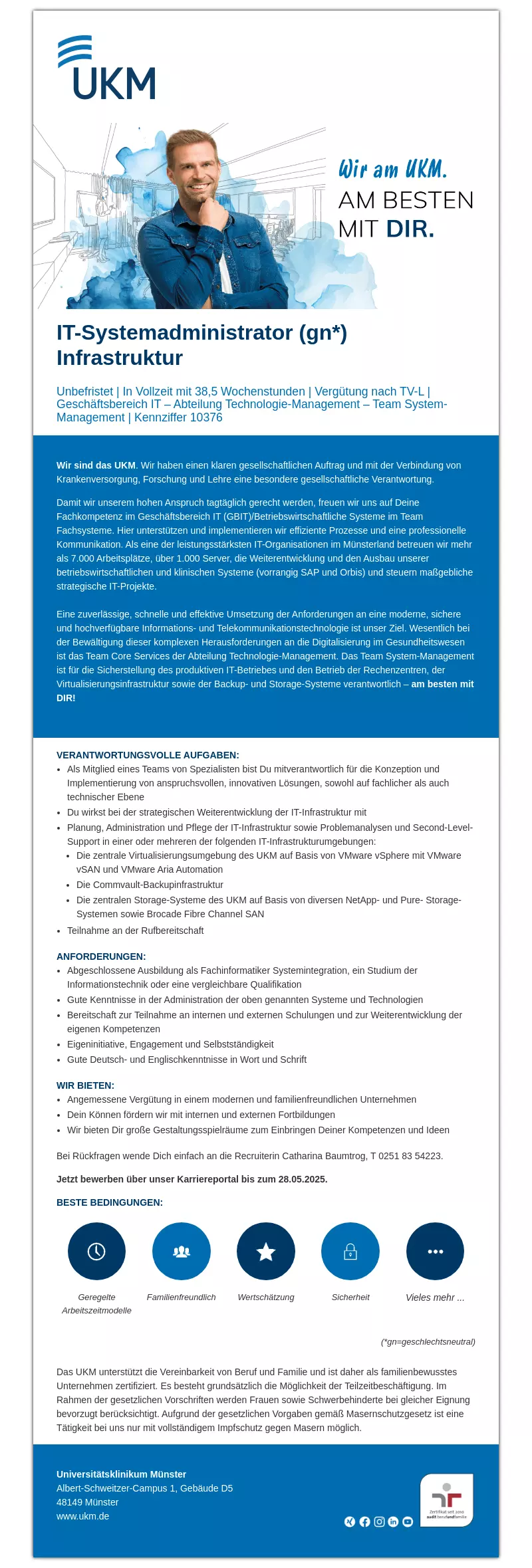 IT-Systemadministrator (gn*) Infrastruktur