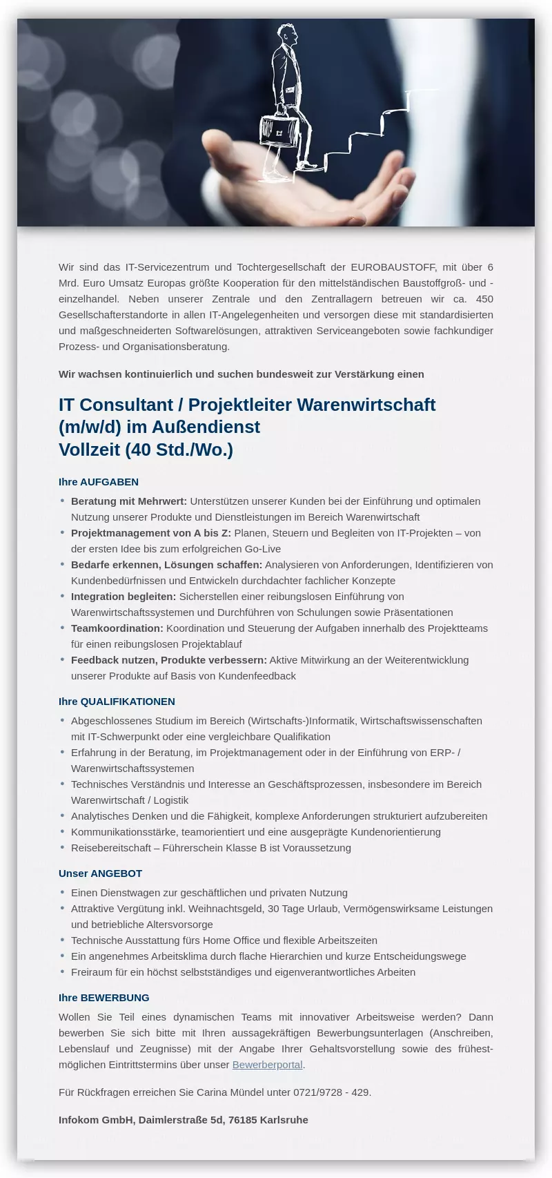 IT Consultant / Projektleiter Warenwirtschaft (m/w/d) im Außendienst