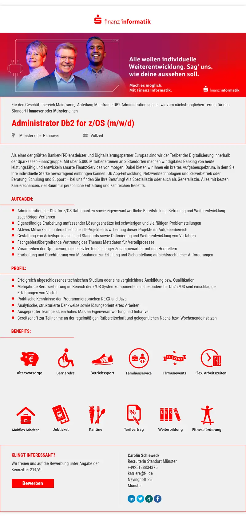 Administrator Db2 for z/OS (m/w/d)
