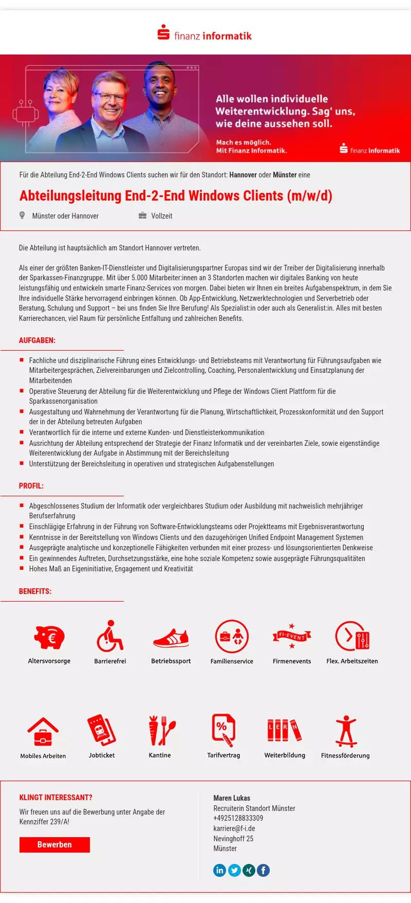 Abteilungsleitung End-2-End Windows Clients (m/w/d)