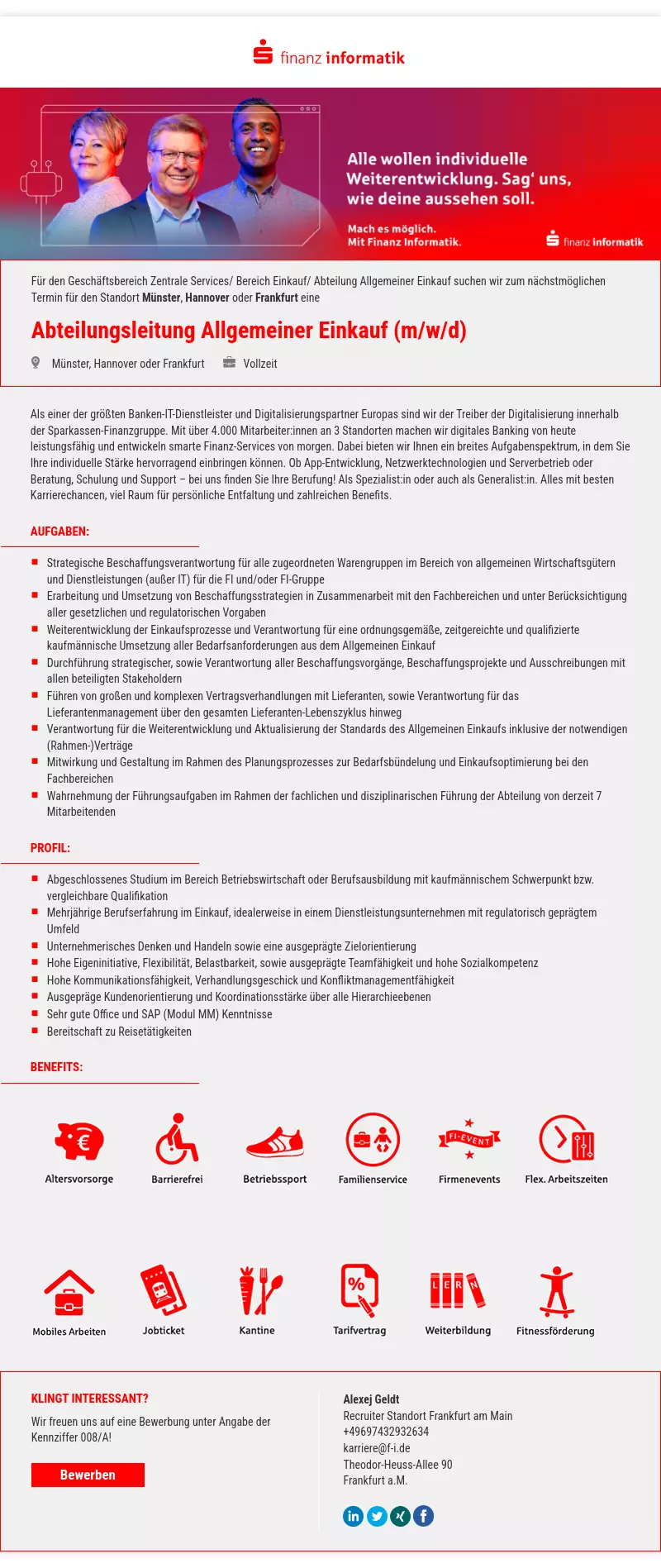 Abteilungsleitung Allgemeiner Einkauf (m/w/d)