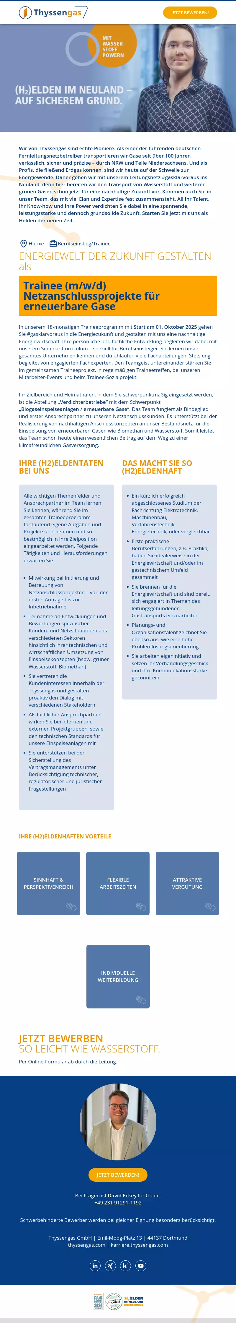 Trainee (m/w/d) Netzanschlussprojekte für erneuerbare Gase