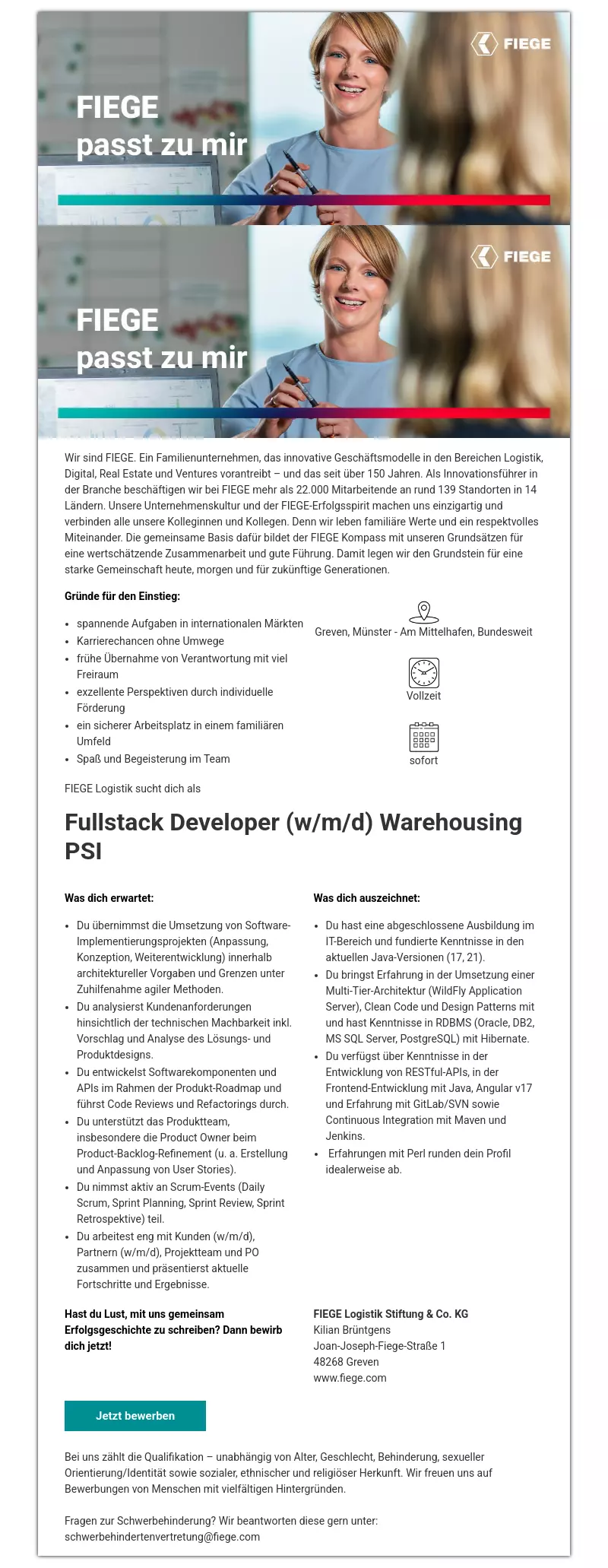 Fullstack Developer (w/m/d) Warehousing PSI