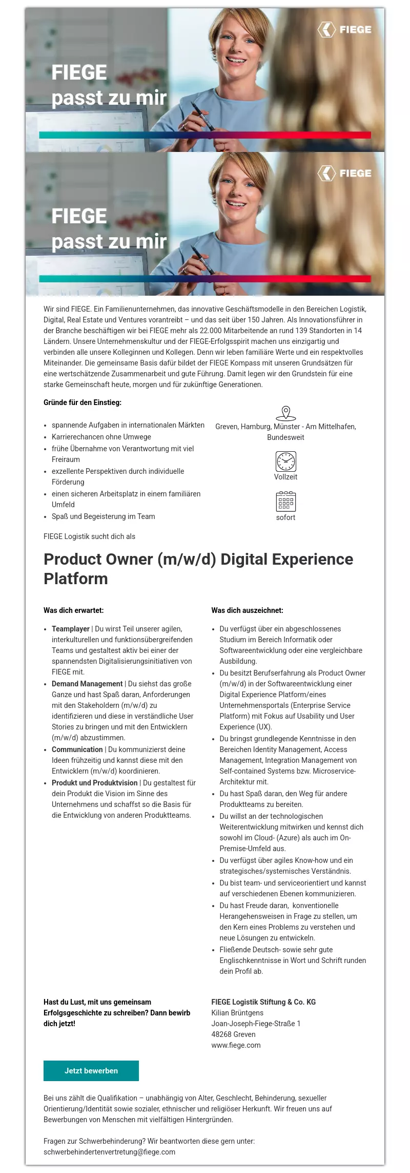 Product Owner (m/w/d) Digital Experience Platform