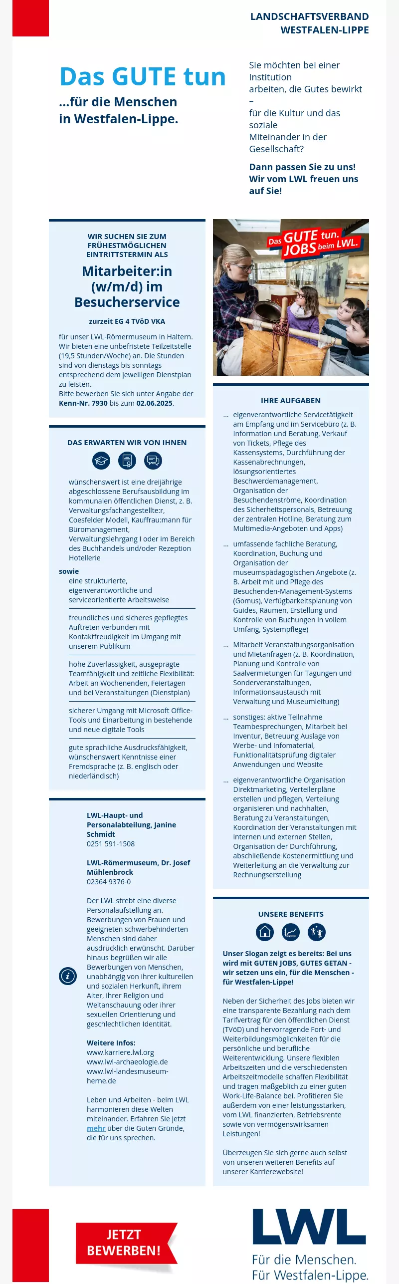Mitarbeiter:in im Besucherservice (m/w/d)