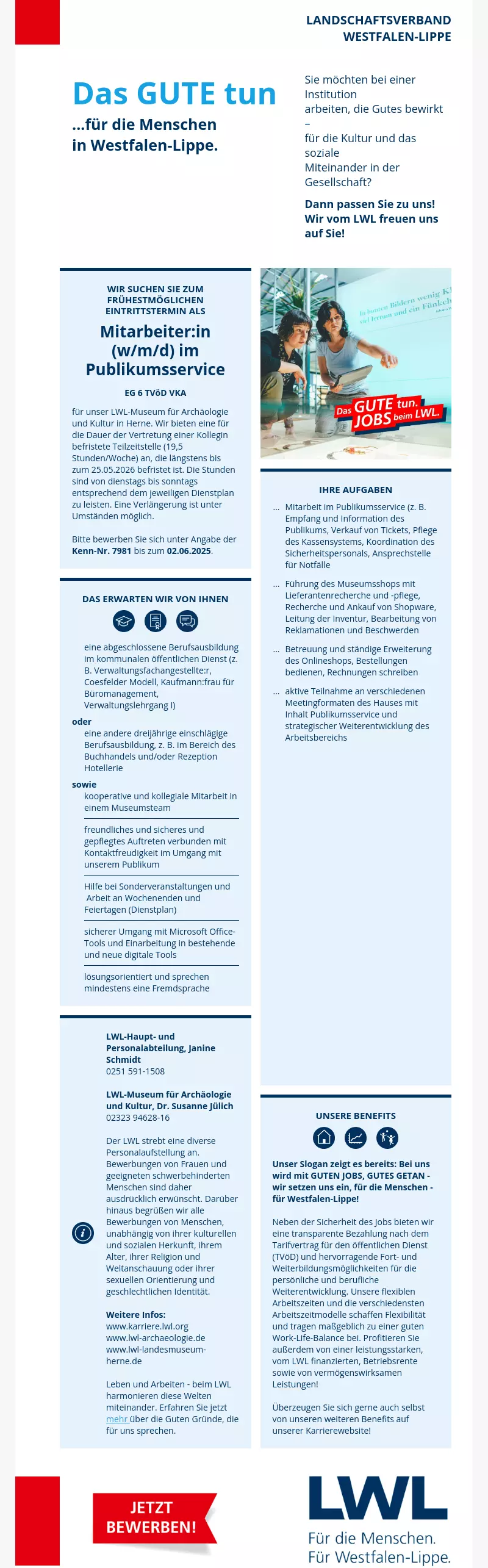 Mitarbeiter:in im Publikumsservice (m/w/d)