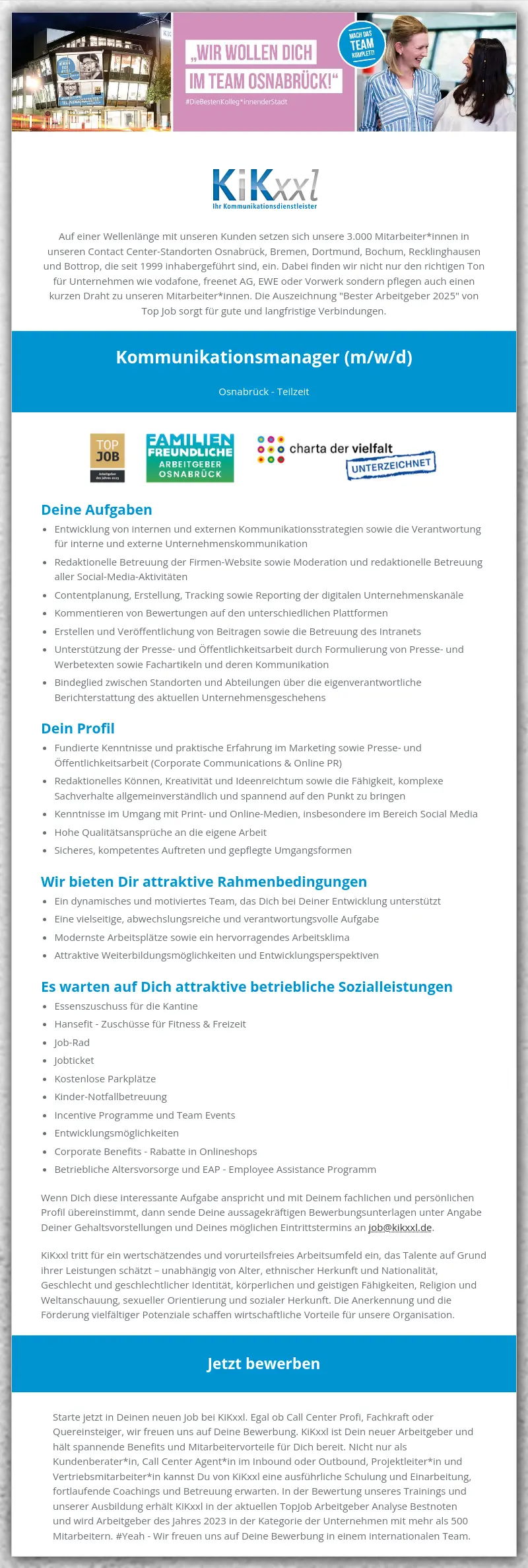 Kommunikationsmanager (m/w/d)