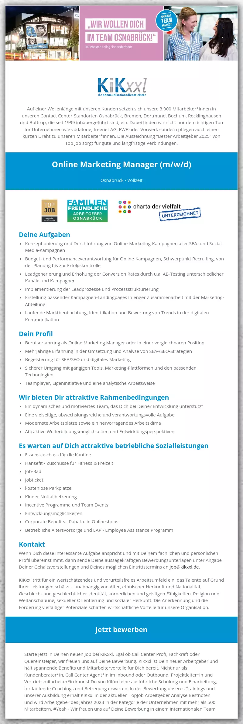 Online Marketing Manager (m/w/d)