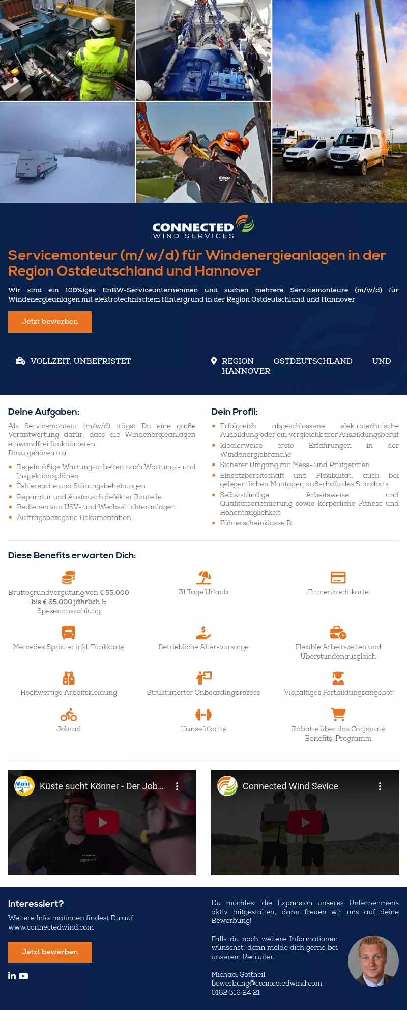 Servicemonteur (m/w/d) für Windenergieanlagen