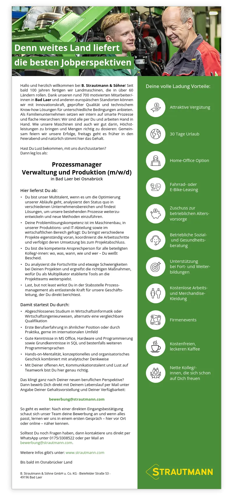 Prozessmanager Verwaltung und Produktion (m/w/d)