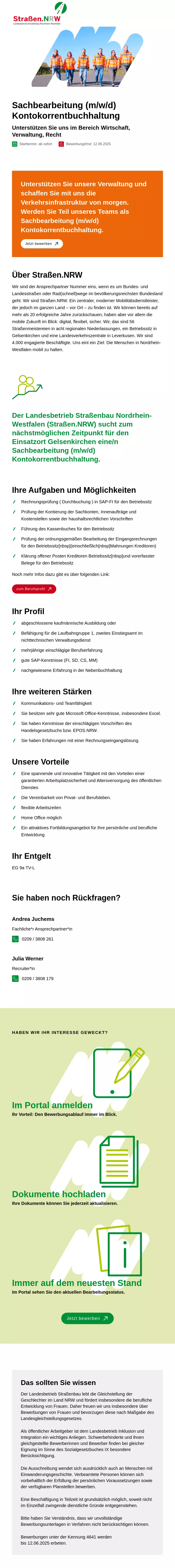 Sachbearbeitung (m/w/d) Kontokorrentbuchhaltung