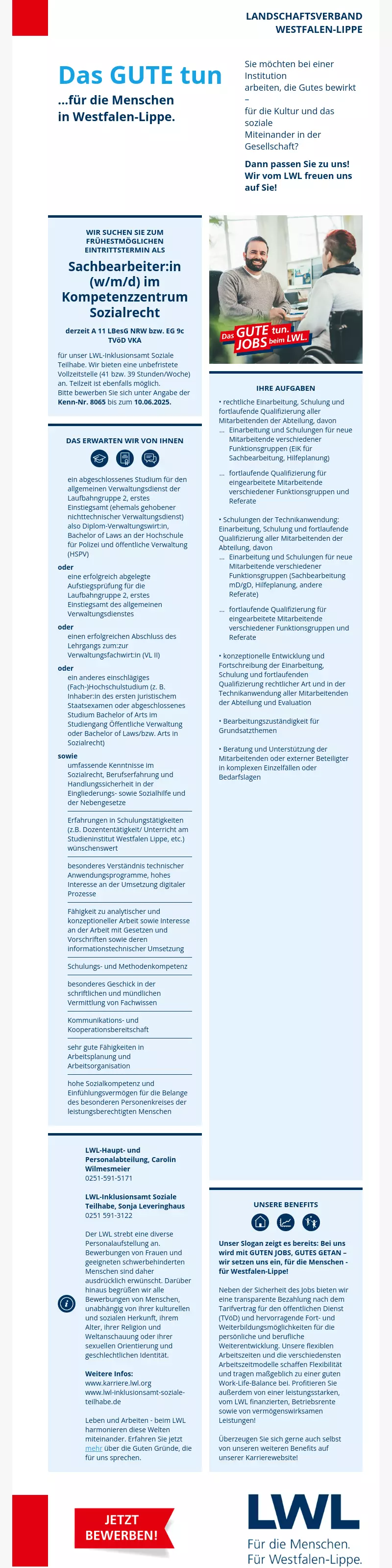 Sachbearbeiter:in (w/m/d) im Kompetenzzentrum Sozialrecht