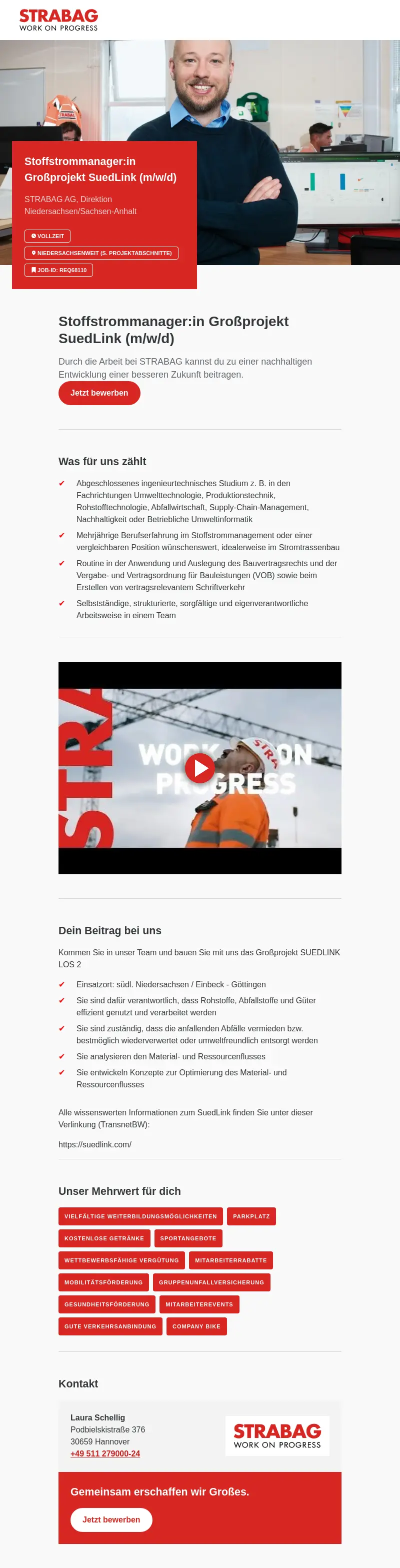 Stoffstrommanager:in Großprojekt SuedLink (m/w/d)