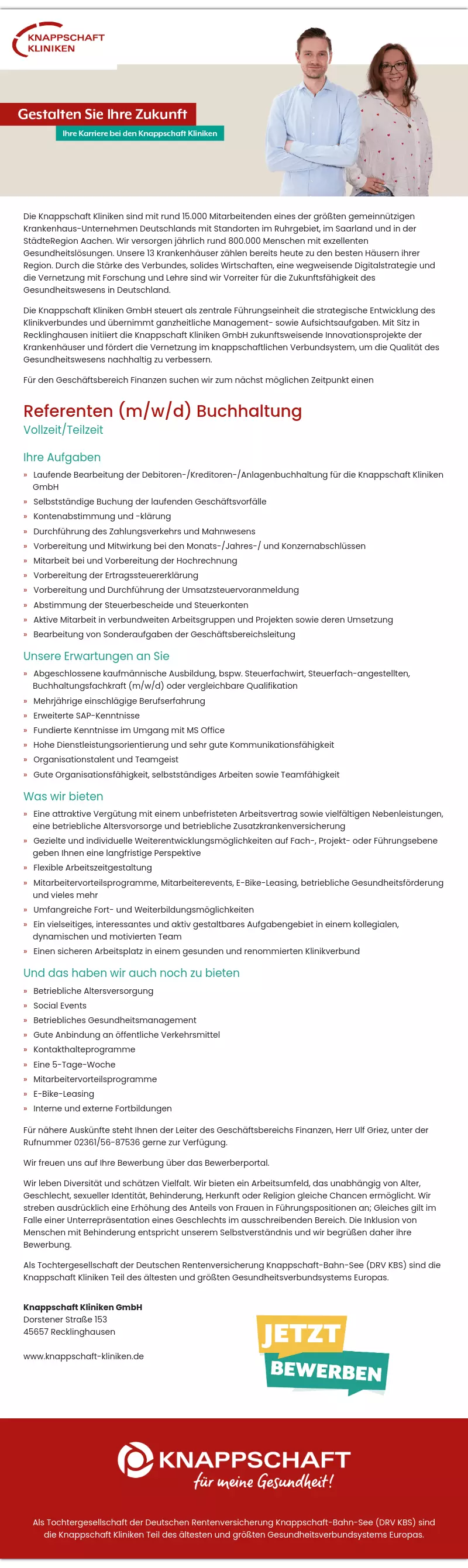 Referenten (m/w/d) Buchhaltung