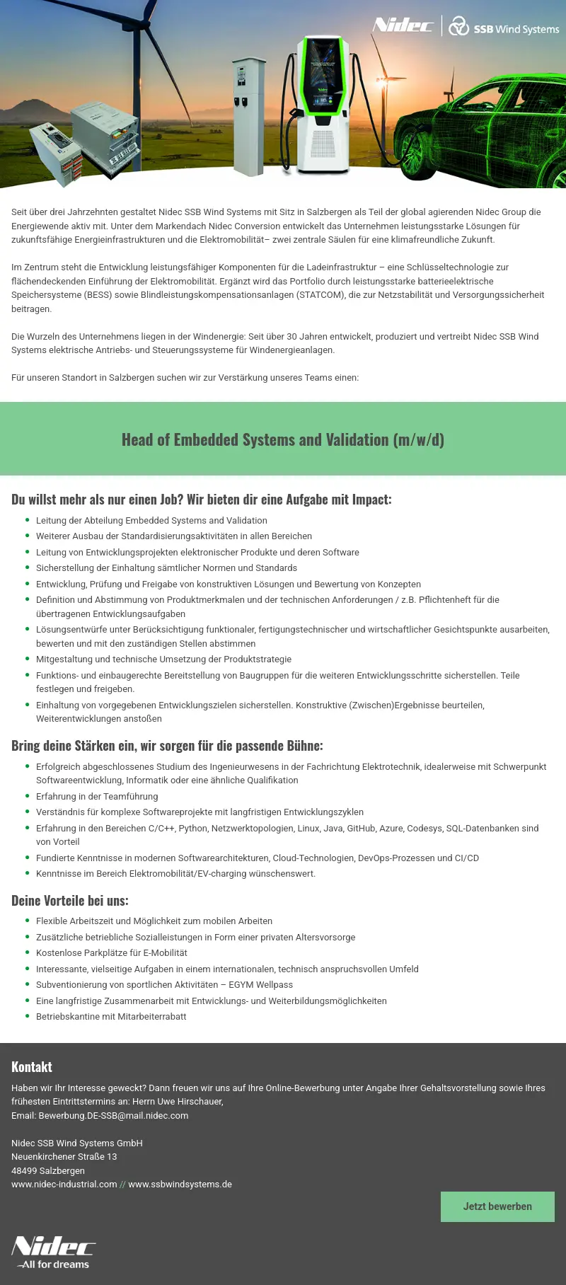 Head of Embedded Systems and Validation (m/f/d)