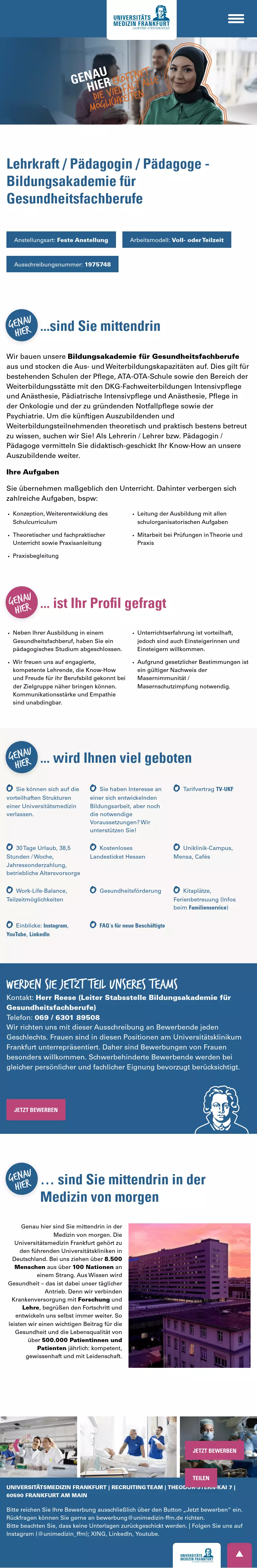 Lehrkraft / Pädagogin / Pädagoge - Bildungsakademie für Gesundheitsfachberufe