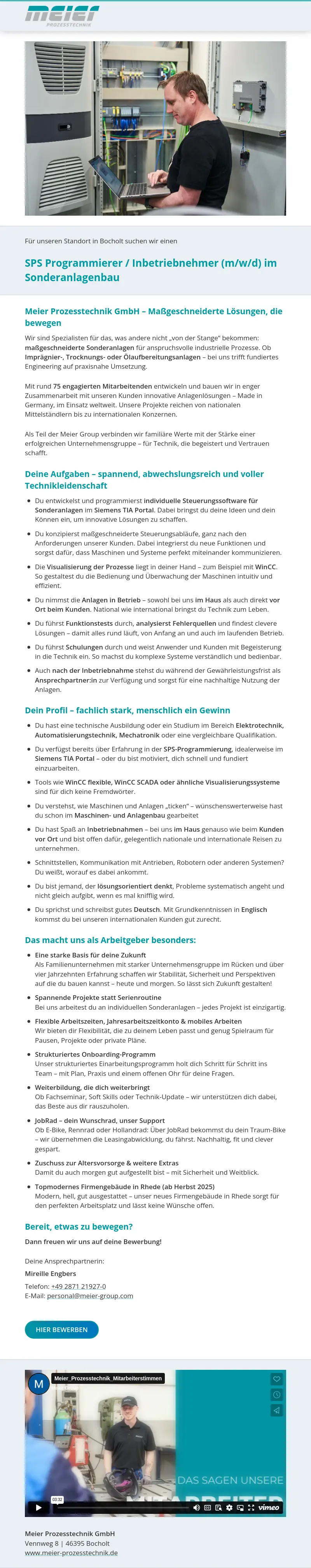 SPS Programmierer / Inbetriebnehmer (m/w/d) im Sonderanlagenbau